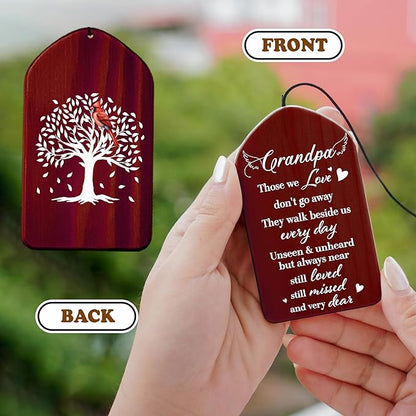 Grandpa Crystal Memorial Wind Chimes Christmas Sympathy Keepsake Remembrance Quote Gramps Dada Papi Grandfather Pass Away Condolence Funeral Gift Cherished Memory Window Garden Decor HW12-RW-GP
