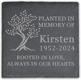 Memorial Garden Stone, Memorial Stone, Personalized Memorial Gifts, Sympathy Gifts for Loss of Loved One, Bereavement Gifts for Loss of Father Mother - Rooted in Love - Square