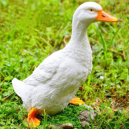 coolboy Real Duck Figurine,Animal Resin Statue Indoor Resin Duck Statue,Garden Decoration Outdoor Sculptures Animal Ornament