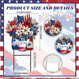 Amyhill 4th of July Metal Outdoor Decor Garden Stakes Patriotic Mason Jars Welcome Yard Signs Decorations Red White Blue Garden Stakes for Independence Memorial Day Patio Lawn Walkway Outside