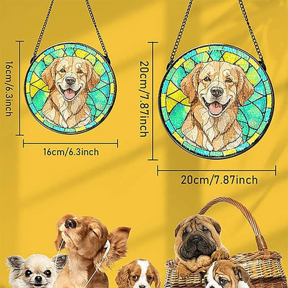 Custom Pet Stained Glass Suncatcher Dogs Ornament Remembrance Gifts for Pets Lovers, Personalized Pets Memorial Gifts for Dogs Window Hanging, Pet Memorial Gift, Custom Photo Gift for Loss of Dog
