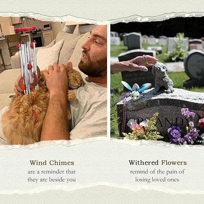 Pet Loss Sympathy Gift Moon Wind Chimes for Outside Memorial Bereavement Dog Remembrance Cat Death Sorry Condolence