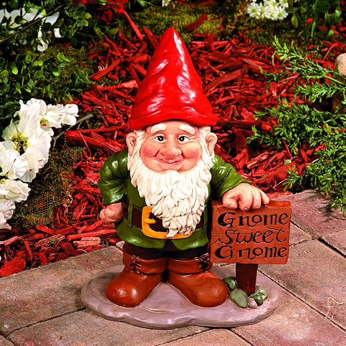 Fun Express Garden Gnomes Outdoor Statue with 5 Interchangeable Seasonal Hats - Resin Gnome Figurines for Yard Decorations | Christmas Halloween Easter Holiday Gnome Decor for Home Garden Sculptures