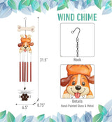 CoTa Global Cute Beagle Puppy Wind Chime - Brown and White Dog Hanging Decor with Copper Tone Wind Chime Tubes, Indoor, Outdoor, Porch, Patio, Yard, or Garden Decoration - 31.5 Inches