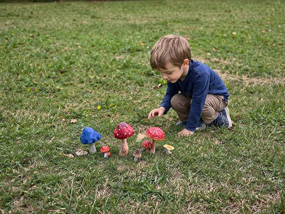 Miniature Resin Mushroom Decor for Fairy Garden – 6 PCS Colorful Mushroom Figurines, Yard Art Ornaments for Outdoor Garden, Bonsai & Terrarium Decorations (Four Set)