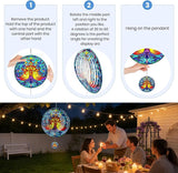 Wind Spinners Outdoor Colorful Tree of Life, 12 inch Laser Cut Metal Art Geometric Pattern Wind Spinners Decor Birthday Gifts for Women, Mom - Hanging Kinetic for Yard, Garden, Patio, Outdoor