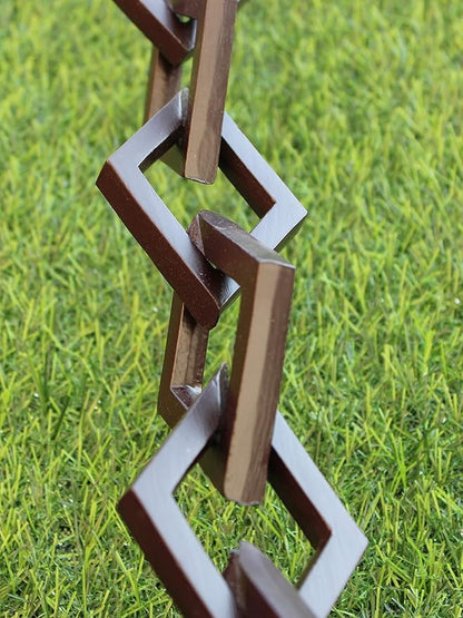 Diamond Links Rain Chain (Bronze Powder-Coat) with Installation Kit (12 Feet)