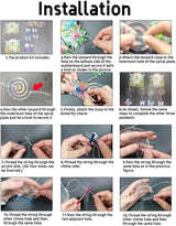 DIY Wind Chime Pendant Spring 3D Diamond Art Painting Hanging Ornament Double Sided Diamond Suncatchers for Window Home Backyard Garden Wall Door Decor-Butterfly02