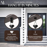 Monarch Rain Chains Aluminum Eastern Cup Black Rain Chains for Gutters – 8.5 ft Black Decorative Rainchain Outdoor Durable Heavy Duty Gutter Chain Downspout, Modern Rainchains for Outside