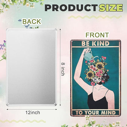 MorningRo 2 Pcs Funny Metal Tin Garden Sign 12'' x 8'' Gifts for Plant Lovers Women Grandma Mom Garden Decor Metal Tin Sign for Farmhouse Greenhouse Patio Yard Wall Decor Indoor Outdoor(Girls)