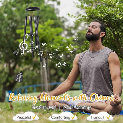 Memorial Gifts for Loss of Wife, 25''Memorial Wind Chimes of Sympathy Gifts for Loss of Wife,Condolence/Bereavement/Remembrance Gift,Windchimes in Memory,Funeral Decor for Garden Outside,Black