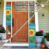 PEROUU Sunflower Welcome Wooden Sign,Spring Rustic Porch Sign for Front Door Decorations, Front Porch Decor Home Hanging Signs Wall Sign 31.5" H