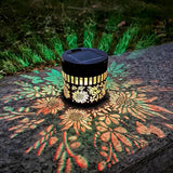Decorative Solar Mandala Lights Outdoor Waterproof LED Metal Solar Powered Wall Fence Lights for Garden Yard Deck Step Patio Pool Lawn Back Yard Exterior Wall Decorative Lighting(#F,2PCS)