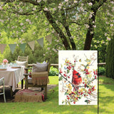 Red Cardinal Bird Garden Flag Spring Summer Floral Yard Flags for Outdoor Lawn Porch Patio Decoration Memorial Birds Lover Gift Butterfly Watercolor Wild Bird House Banner Decor 12x18 Inch