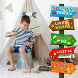 Jetec 20 Pieces Fishing Party Directional Signs The Big One Welcome Signs Backyard Door Cutouts Summer Birthday Baby Shower Party Favor Ideas Decoration Supplies