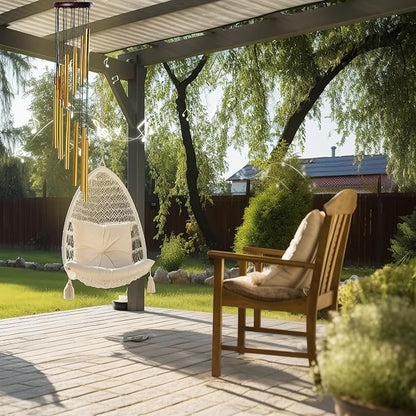 Wind Chimes Outdoor Clearance with 12 Aluminum Tubes and Hook, Outsie Wind Chime Gift Decoration for Garden Patio Balcony and Home （Gold）, WLM03
