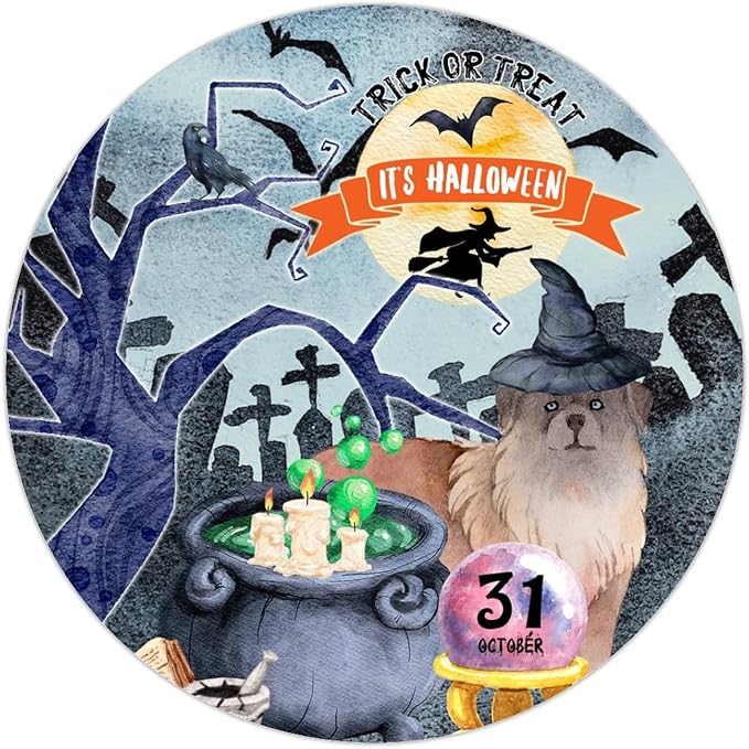 Retro Metal Sign 12"x12",Happy Halloween Scary Night Grave Witch Bats Trick Or Treat Dog Aluminum Tin Metal Sign for Home Living Room Bedroom Garden Farm Patio Decor Wall Art Poster