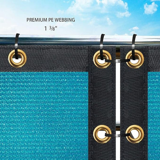Houssity Turquoise 3' x 3' Balcony Deck Fence Privacy Screen Cover Panel Shade Cloth Fabric for Chain Link Fence Patio Pool Railing Walkway Porch Playground Dog Kennel Residence Commercial Use