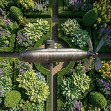 Submarine Wind Spinner, Outdoor Garden Windmill for Yard, Rotating Metal Wind Sculpture with Blades, Motion Art Propeller Spinner, Patio Lawn Decor