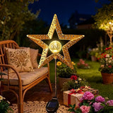 Star Solar Lights Garden Outdoor Decor Waterproof Metal Solar Stakes Lights for Patio Yard Walkway Lawn Patio Garden Gifts