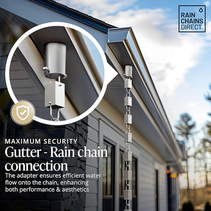 Rain Chains Direct - Rain Chain Gutter Adapter/Installer in Milled Aluminum Finish