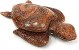 6-Inches Imitative Wood Carving Sea Turtle Statue Resin Hawaiian Turtles Sculpture Garden Tortoise Figurine Decorative Animal Statue for Home Indoor Outdoor Decor Patio Lawn Yard Ornaments