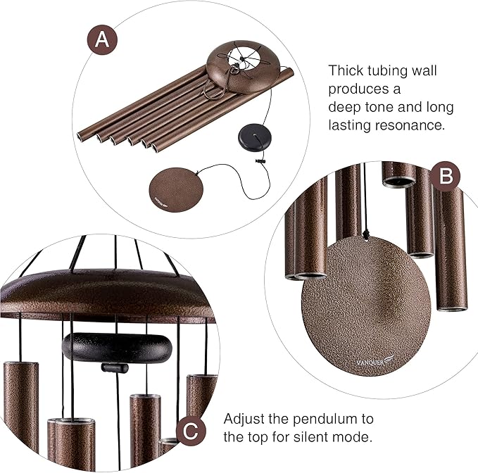 Wind Chimes for Outside Deep Tone - 38'' Wind Chimes Outdoor Clearance, Deep Tone, Windchimes Outdoors, Memorial Gift, Sympathy Gift, Garden Patio, Home Décor, Bronze