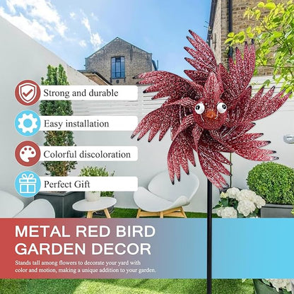 Wind Spinner Outdoor Metal Bird Decor Wind Spinner for Yard Lawn & Garden Decoration, 42 Inch