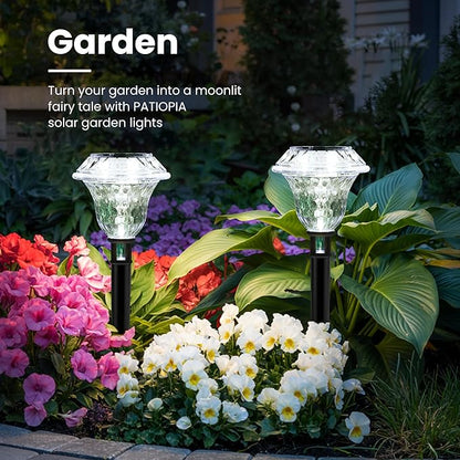 Solar Pathway Lights Garden Decor for Yard, Solar Garden Lights for Outside Waterproof Landscape Lighting, Garden Decorative for Walkway, Driveway, Yard, Landscape, Lawn (8 Pack Cold White)