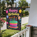 Happy Birthday Garden Flags 12×18 Inch Double Sided Decorative Yard Banner Seasonal Flag for Outdoor Outside Decor