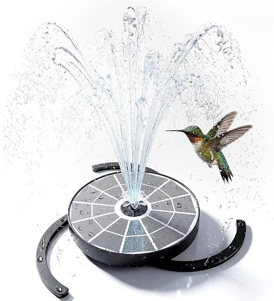 AISITIN 3.7W Solar Bird Bath Fountains, Solar Water Fountain Pump with Upgraded 6.3" Glass Panel, Integrated Bracket & Storage Design for Garden, Pond, Aquarium and Outdoor Use