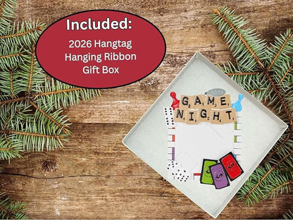 Game Night Christmas Ornament, Board Game Ornament Gift Idea, Stocking Stuffer Easily Personalized at Home - Arrives in Gift Box