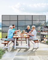 Hipicute 72" H×47" W Freestanding Metal Privacy Screen for Outdoor Patio - Heavy-Duty Rust-Resistant Decorative Fence Panel | Weatherproof Design | Patio Privacy Screen