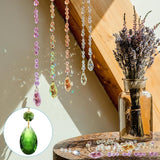 PATIKIL Teardrop Crystal Chandelier Pendants Beads, 6 Pack 160mm Length 38mm Chandelier Prisms Parts Ornaments Hanging Beads for DIY Arts Crafts Decoration, Green