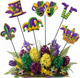 Shimeyao 6 Pcs Mardi Gras Metal Garden Stakes Mardi Gras Carnival Metal Garden Signs Yard Stakes Outdoor Decor for Carnival Party Home Lawn Porch Holiday Front Backyard