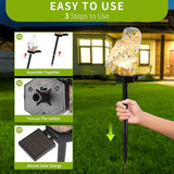 Garden Solar Light Outdoor Decor, Solar LED Light with Stake, Waterproof for Walkway Courtyard Party Decoration, White and Black Owl