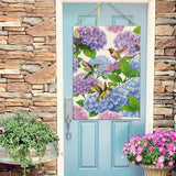 Baccessor Spring Summer Hydrangea Garden Flag 12.5 x 18 Inch Double Sided Burlap Flower Green Leaf Farmhouse Small Yard Flag Summer Holiday Seasonal Outdoor Outside Decoration