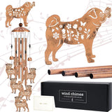 Wind Chimes for Outside - Pug Gifts for Dog Lovers Women Mom Grandma Metal Windchime Decor Garden Patio Indoor Art Hanging Ornament Waterproof Christmas New Year Decoration Birthday Gift
