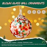 4" Blown Christmas Balls Hanging Glass Gazing Ball for Christmas Garden Patio Window Decoration Gifts for Xmas