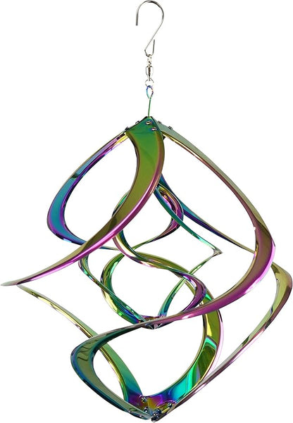 Red Carpet Studios The Original Cosmix Deluxe Helix Wind Spinner, Medium 14-Inch, Double Rainbow