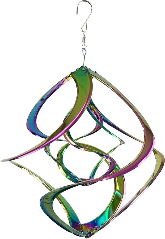Red Carpet Studios The Original Cosmix Deluxe Helix Wind Spinner, Medium 14-Inch, Double Rainbow