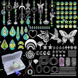 FACIACC 407 Pcs DIY Crystal Suncatcher, Sun Catchers Making Kits Craft with Hooks for Adults, Hanging Decorative with Chain Crystals Rainbow for Indoor Outdoor Garden Windows and Party Decor