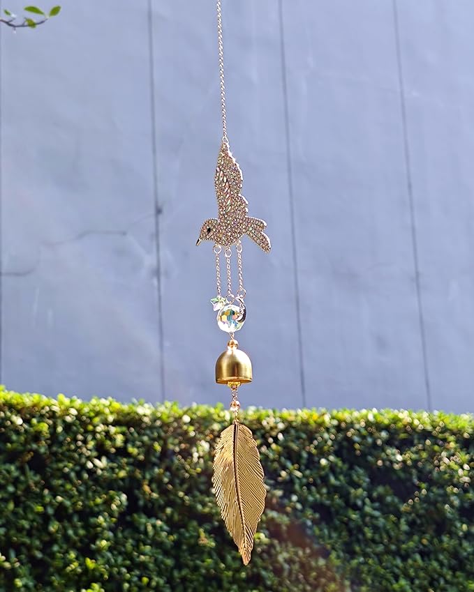 Sparkling Hummingbird Hanging Suncatchers for Windows Indoor Crystal Sun Catchers Bird Sunlight Prism