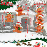 3 Pack Metal Christmas Yard Signs Decor for Multiple Stacked,Voumsil Christmas Yard Stakes with Gingerbread Man Fall Yard Decor for Outside Garden Yard Lawn Porch