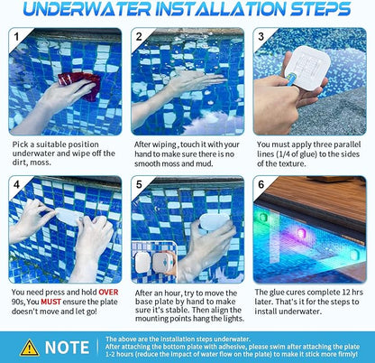 VIDOME Rechargeable Pool Lights, Pool Lights with Remote, IP68 Full Waterproof Submersible Led Lights Built-in Magnet 16 Color Changing Floating Lights for Bathtubs, Ponds, Party Decor (4 Set)