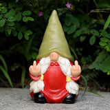 Middle Finger Female Gnome Statue 5.1in， Naughty Garden Gnome Statue Decoration and Lawn Ornament - Funny Garden Gnomes for Outdoor or Home Decor