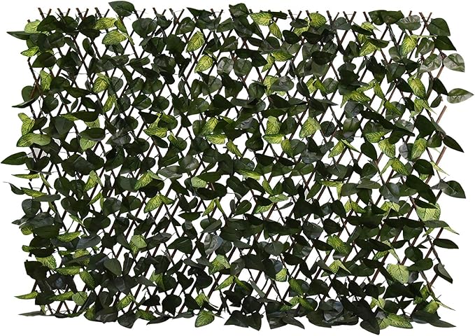 Expandable Fence Privacy Screen for Balcony Patio Outdoor,Decorative Faux Ivy Fencing Panel,Artificial Hedges (Single Sided Leaves)…