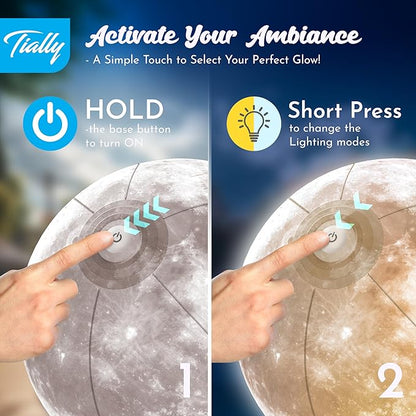 TIALLY Full Moon Floating Pool Lights Solar Powered - 14" Inflatable PVC Light Up Pool Balls for Swimming Pool, Solar Pool Lights that Float, Pool Owners (2 Pack)