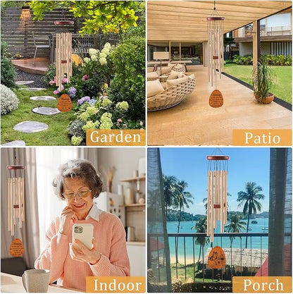 Nanny Gifts, Nannie Wind Chimes for Outside, Nanny Mother's Day Birthday Christmas Thanksgiving Gifts from Grandkids Grandchildren, Nannie Gifts for Grandma, 26Inch with Greeting Card