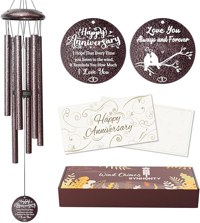 Anniversary Wind Chimes Gifts for him her,Romantic Anniversaries for Wife, Husband, Happy Anniversary Decorations